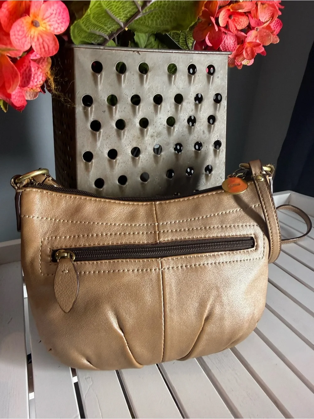 Coach Authentic Ashley Rose Gold / Bronze Leather Shoulder /Crossbody Purse EUC